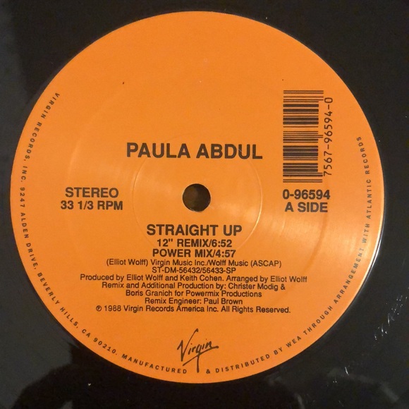Paula Abdul Straight Up Vinyl Lp '88 - Picture 2 of 5